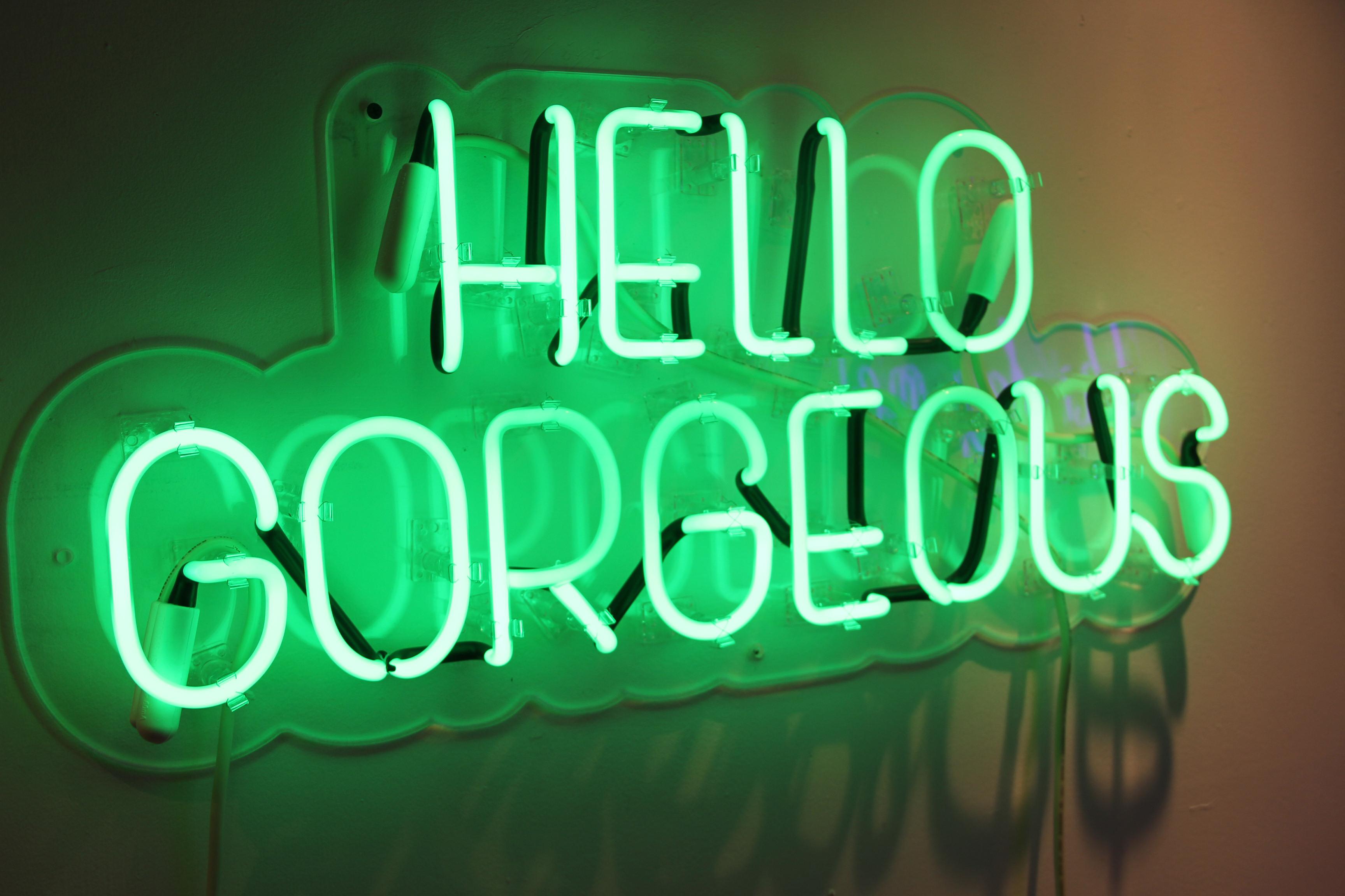 Hello gorgeous - neon art work For Sale 9