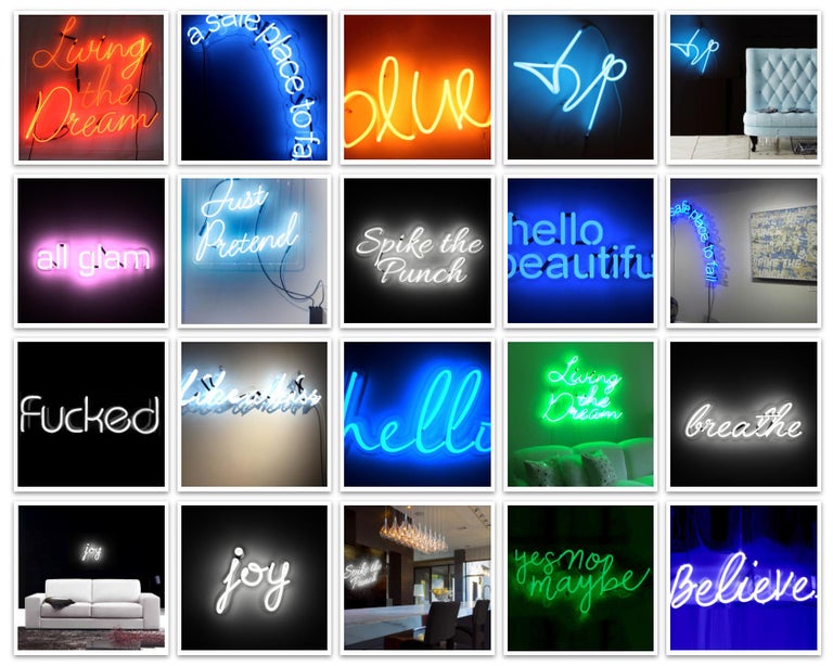 Mary Jo McGonagle Joy neon art For Sale at 1stDibs