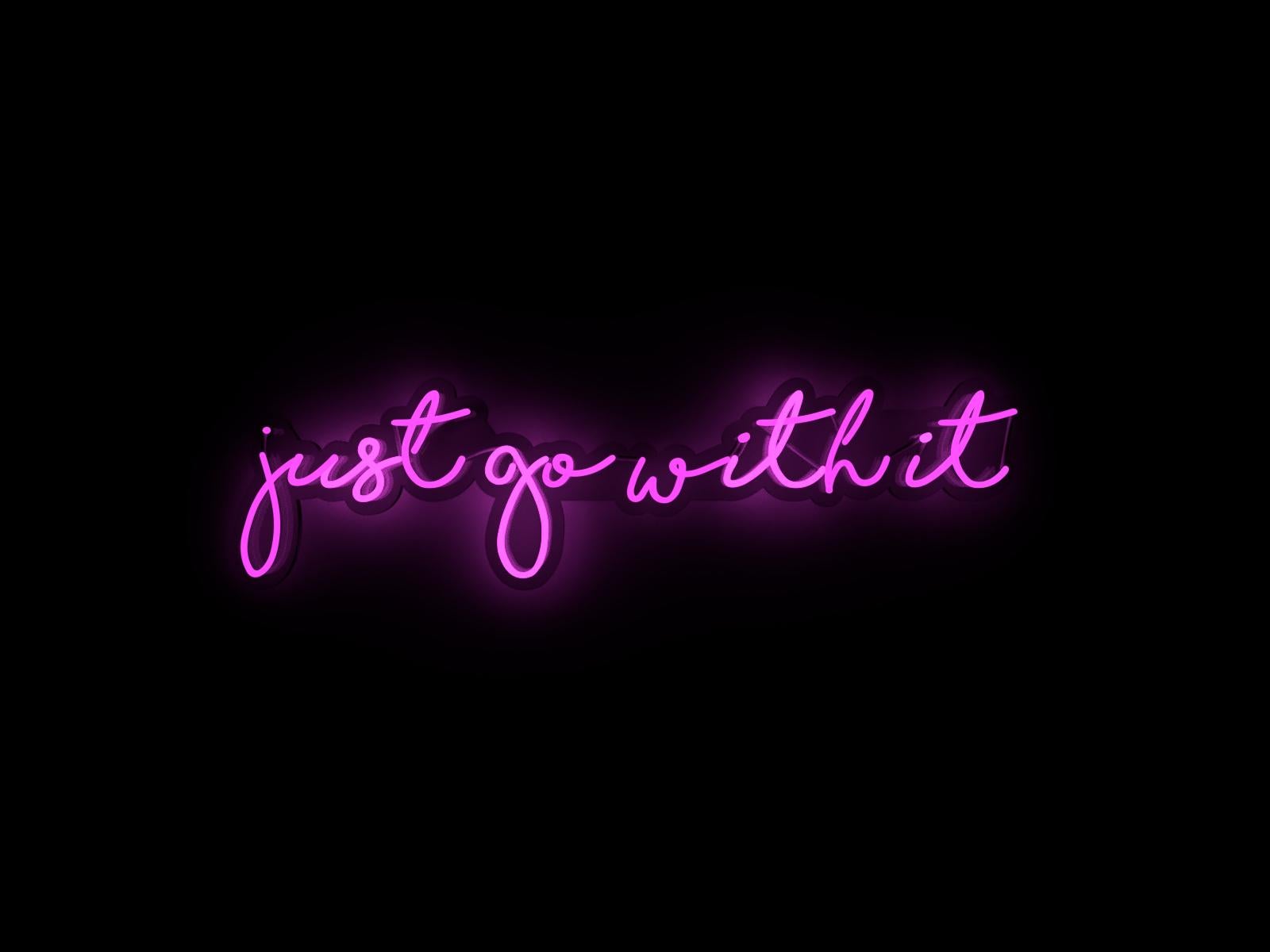 Mary Jo McGonagle Figurative Sculpture - just go with it - neon art work