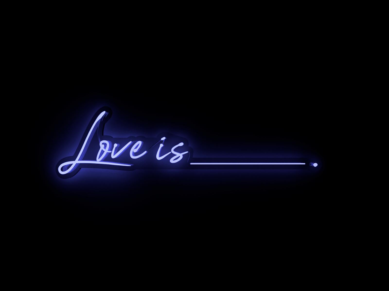 „Die Liebe ist __________“ – neonfarbenes Kunstwerk