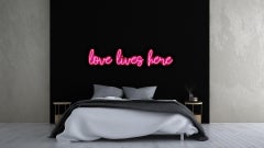 Love Lives Here Neon Sculpture, Contemporary, Hand Blown Glass, 2010+