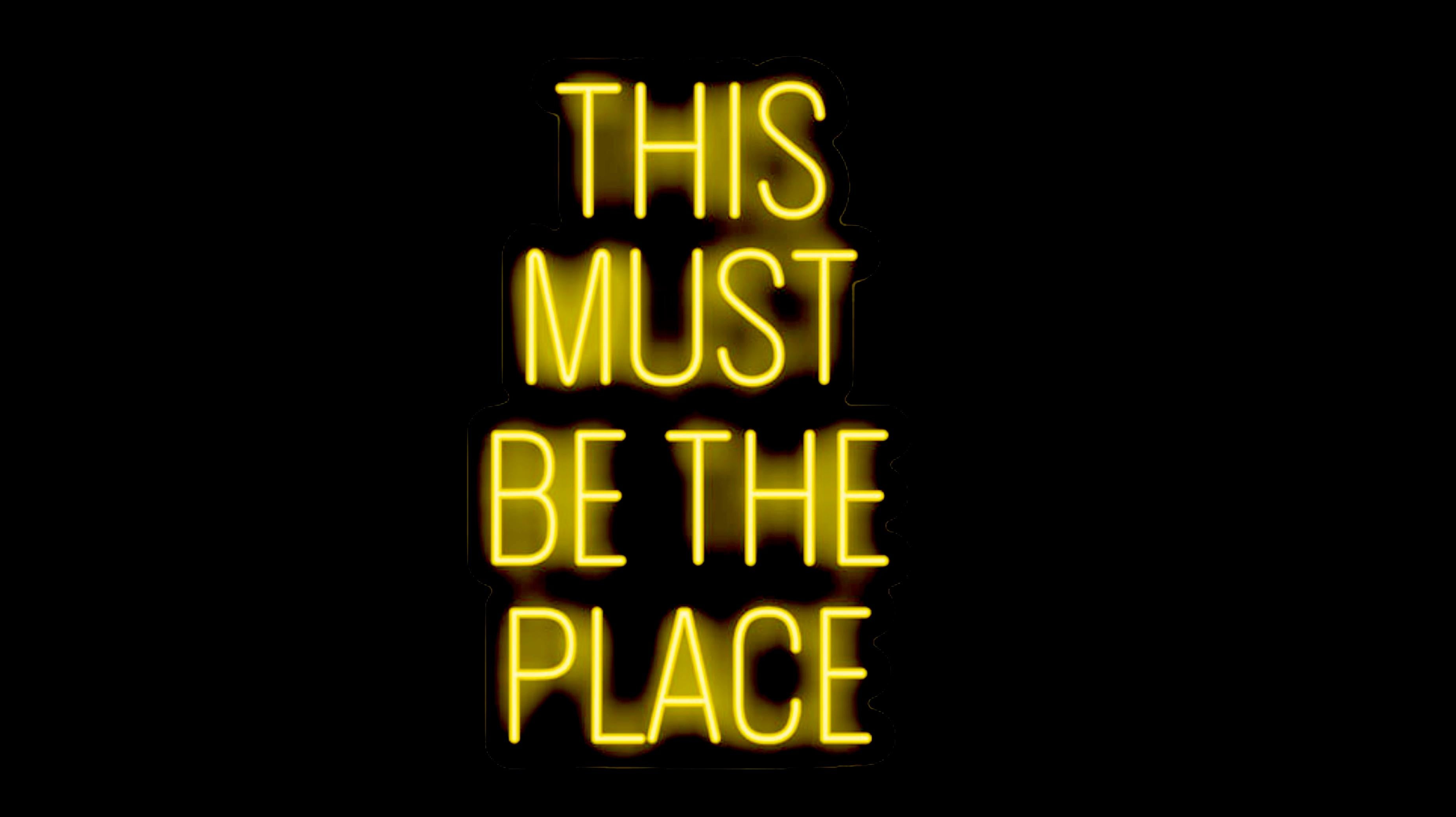 Mary Jo McGonagle Figurative Sculpture - this must be the place - neon art work