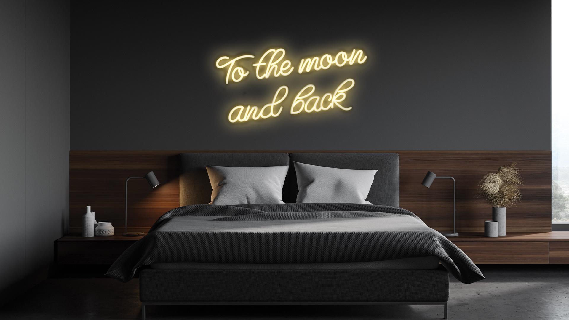 to the moon and back - neon art work - Sculpture by Mary Jo McGonagle