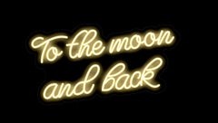 to the moon and back - œuvre d'art en néon