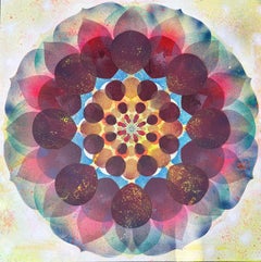 Examen ocular «Kaleidoscope Pop» - Mandala geométrico con flores, círculos y rosa magenta, 2025