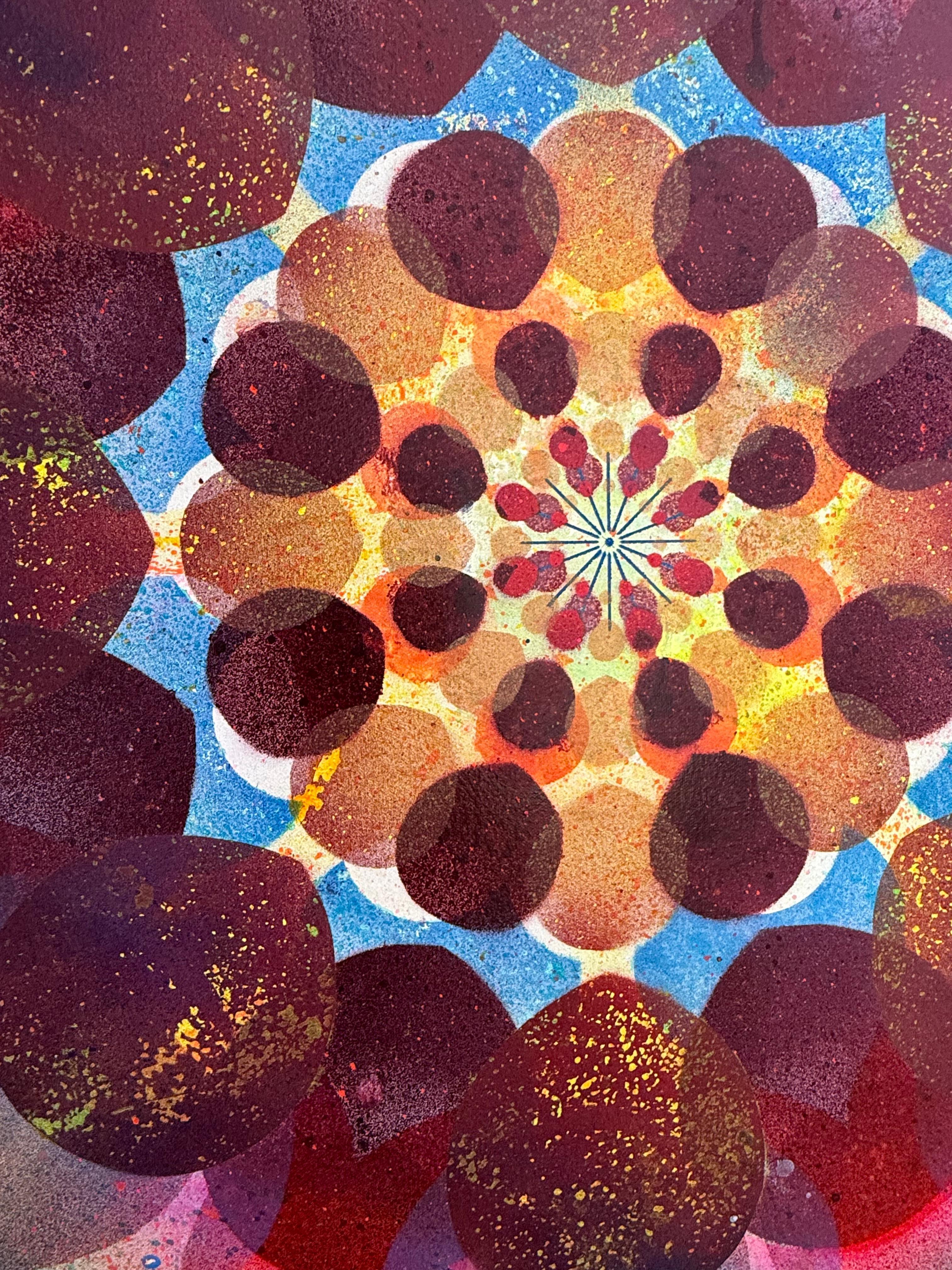Kaleidoscope Pop Eye Exam - Violet Pink Geometric Flower Circle Mandala, 2025 For Sale 3