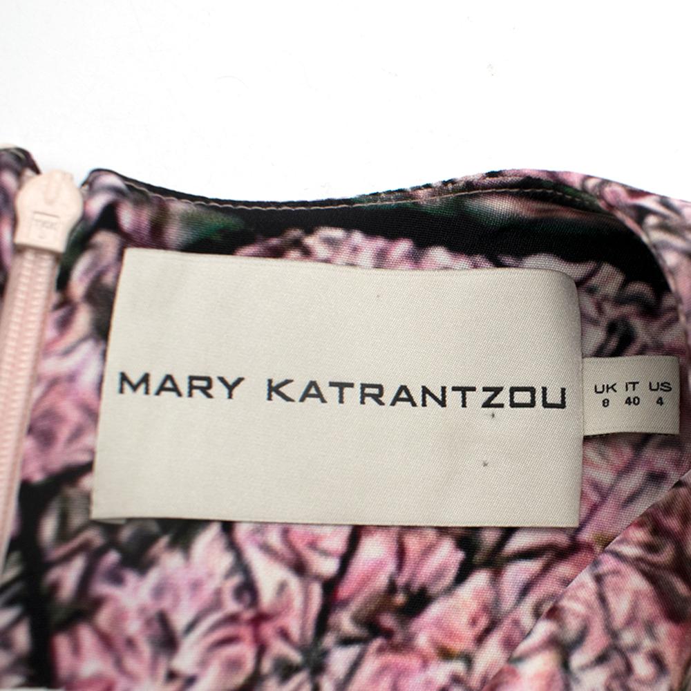 Mary Katrantzoi Cherry Blossom Cap-Sleeve Midi Dress XS 8  3