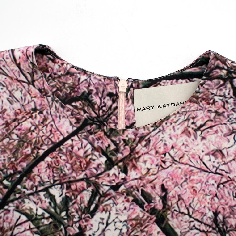 Mary Katrantzoi Cherry Blossom Cap-Sleeve Midi Dress XS 8  4