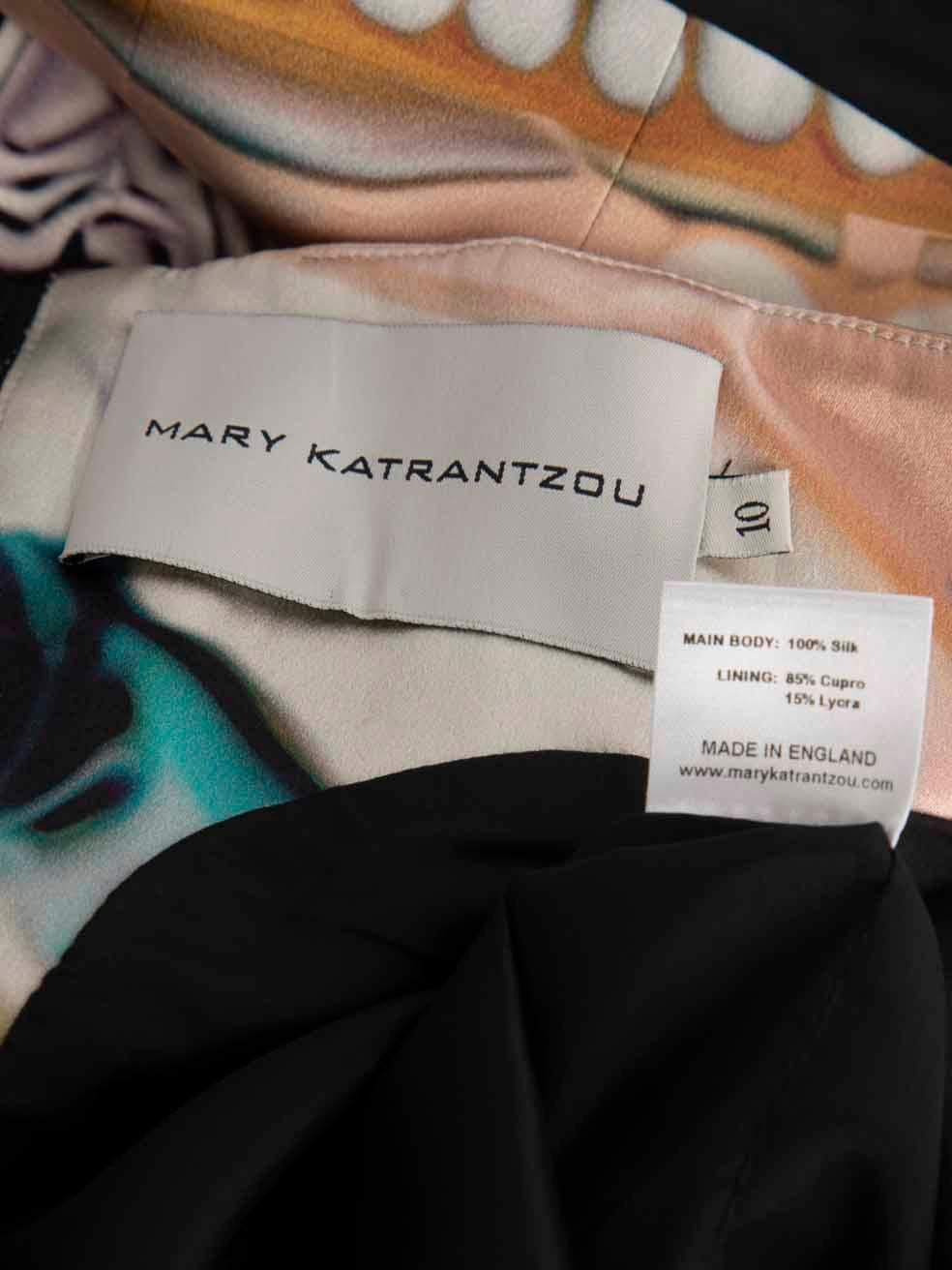 Mary Katrantzou Abstract Print Silk Strapless Dress Size M For Sale 1