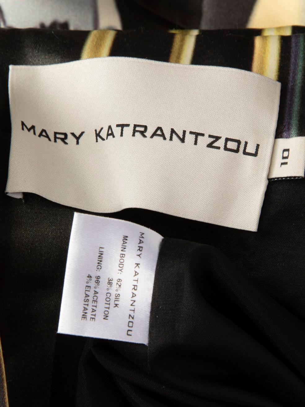 Mary Katrantzou Mini robe péplum en soie abstraite Taille M en vente 4
