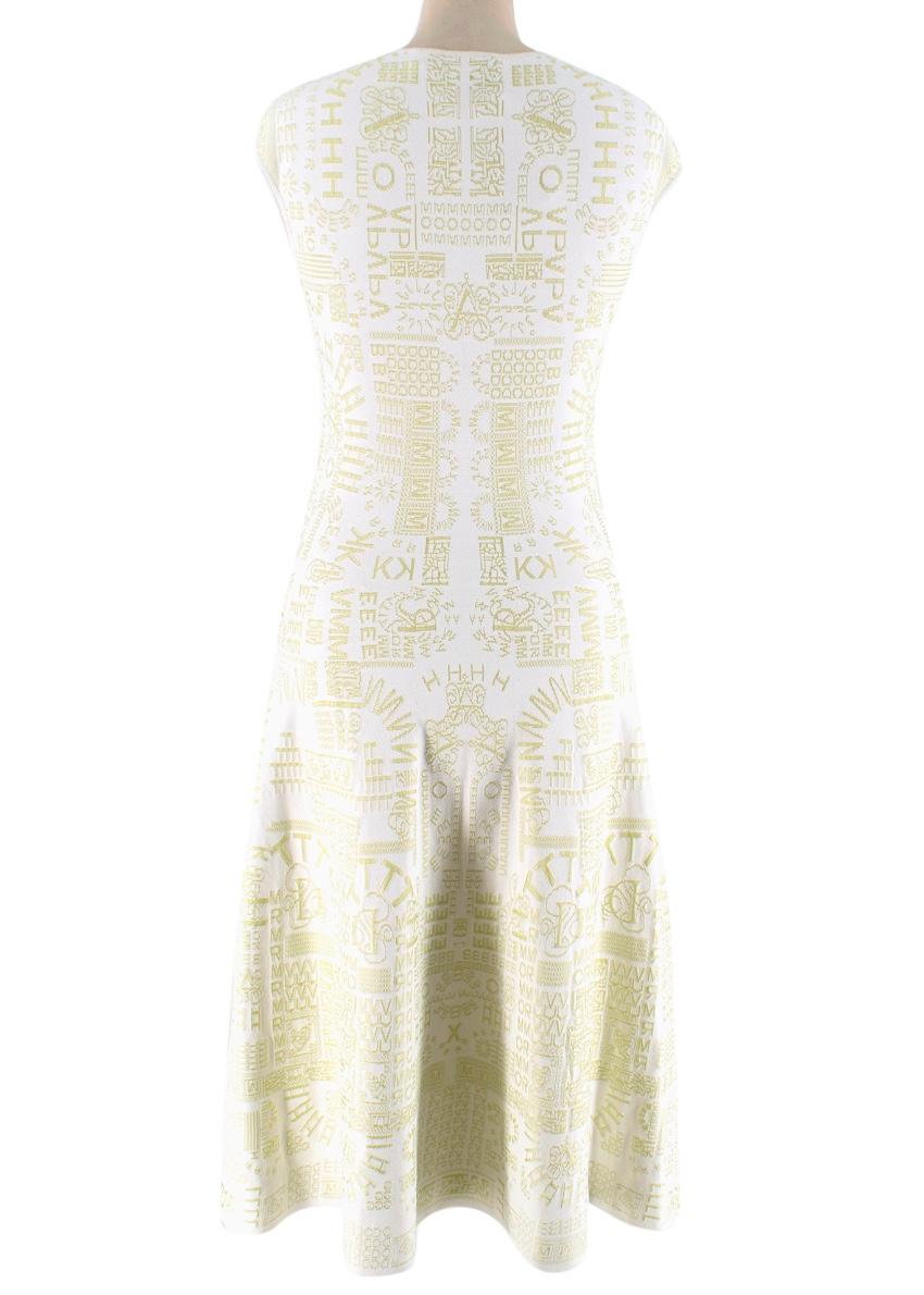 Beige Mary Katrantzou Alphabet Babel Dress In Pastel Green - Size S For Sale