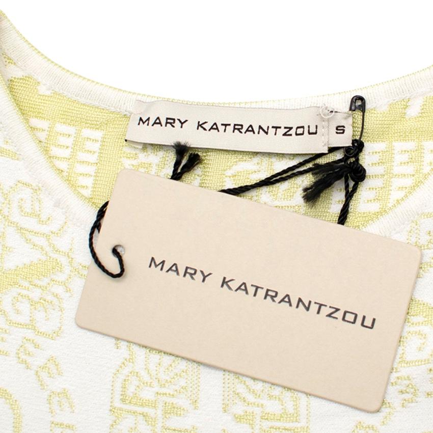 Mary Katrantzou Alphabet Babel Dress In Pastel Green - Size S In Excellent Condition For Sale In London, GB