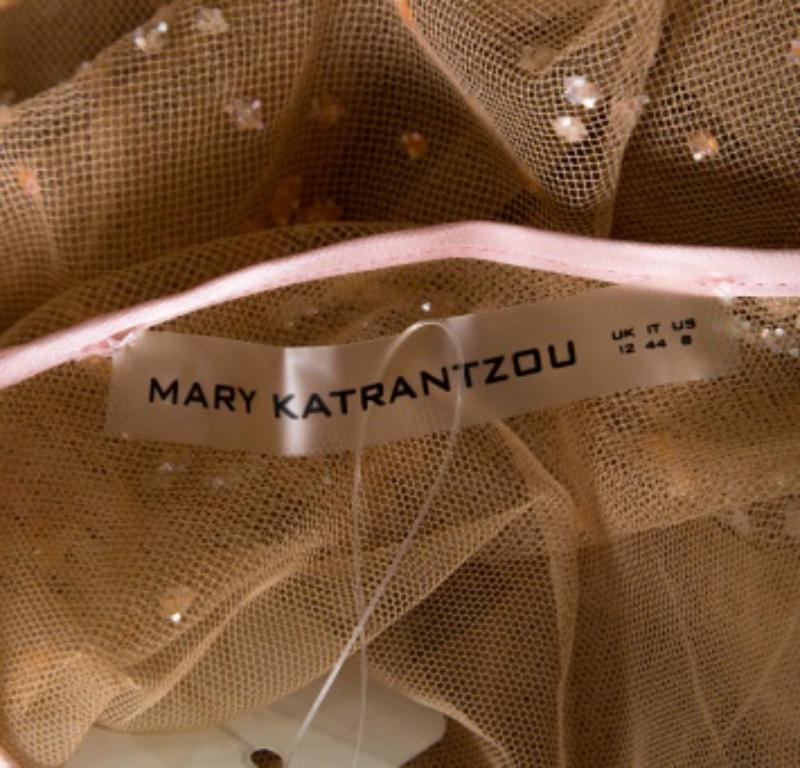 De las mujeres Mary Katrantzou Chaqueta de tul adornada con purpurina floral beige M en venta