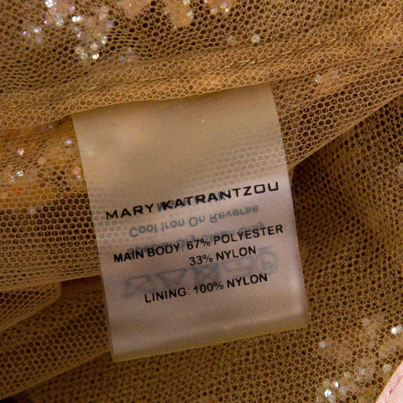 Mary Katrantzou Beige geblümte Glitter verschönerte Tülljacke M im Angebot 2