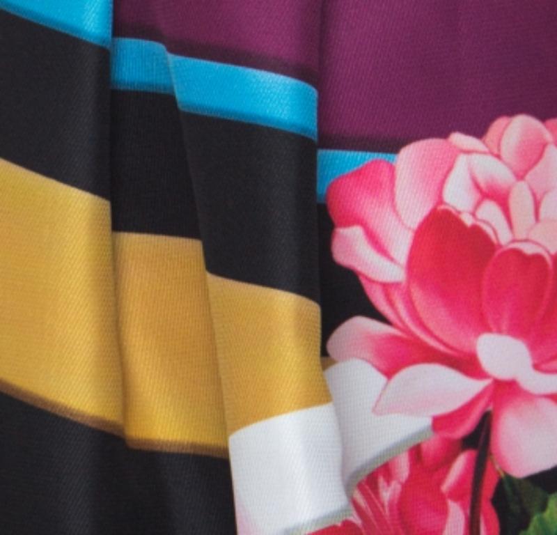 Mary Katrantzou - Gonna corta Algernon con stampa floreale e a righe in Black - S in vendita 1