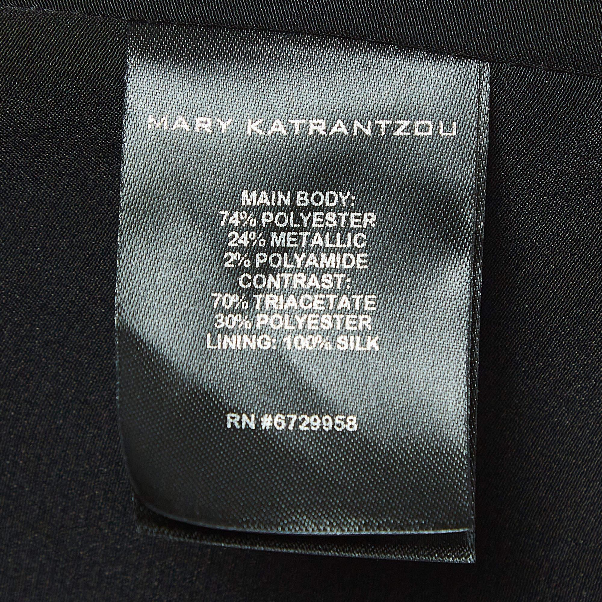 Mary Katrantzou Black/Multicolor Jacquard Strapless Mini Dress M For Sale 2