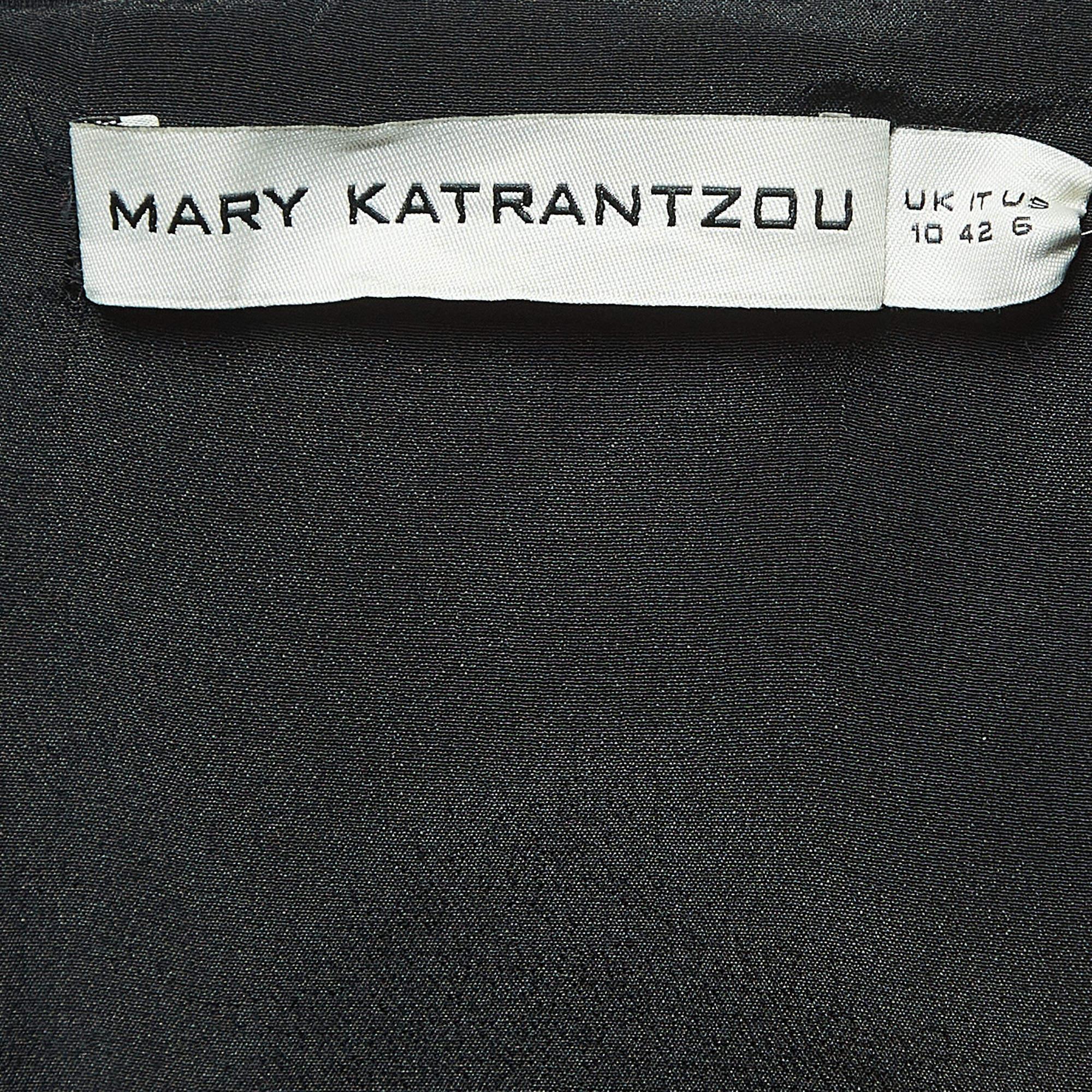 Mary Katrantzou Black/Multicolor Jacquard Strapless Mini Dress M For Sale 3