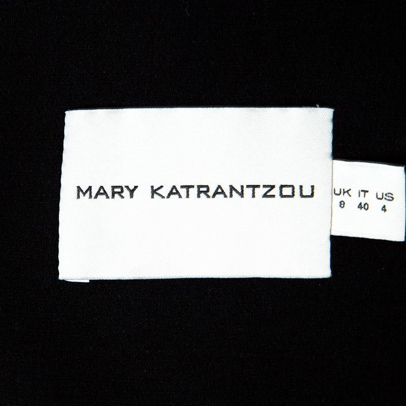 Women's Mary Katrantzou Black Rainbow Pleated Panel Insert Sleeveless Swing Dress S