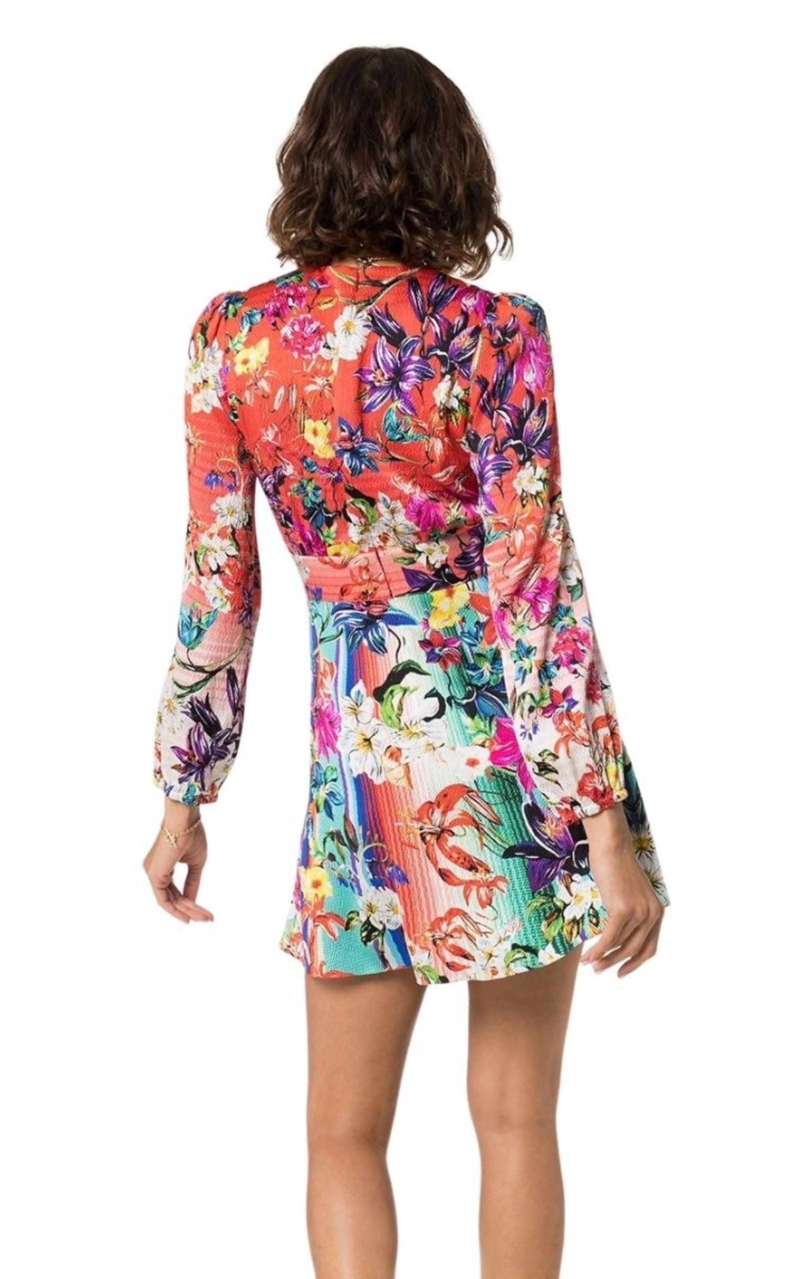 Mary Katrantzou Bloom Floral Print Silk Dress UK 6 / US 2 In New Condition For Sale In Brossard, QC