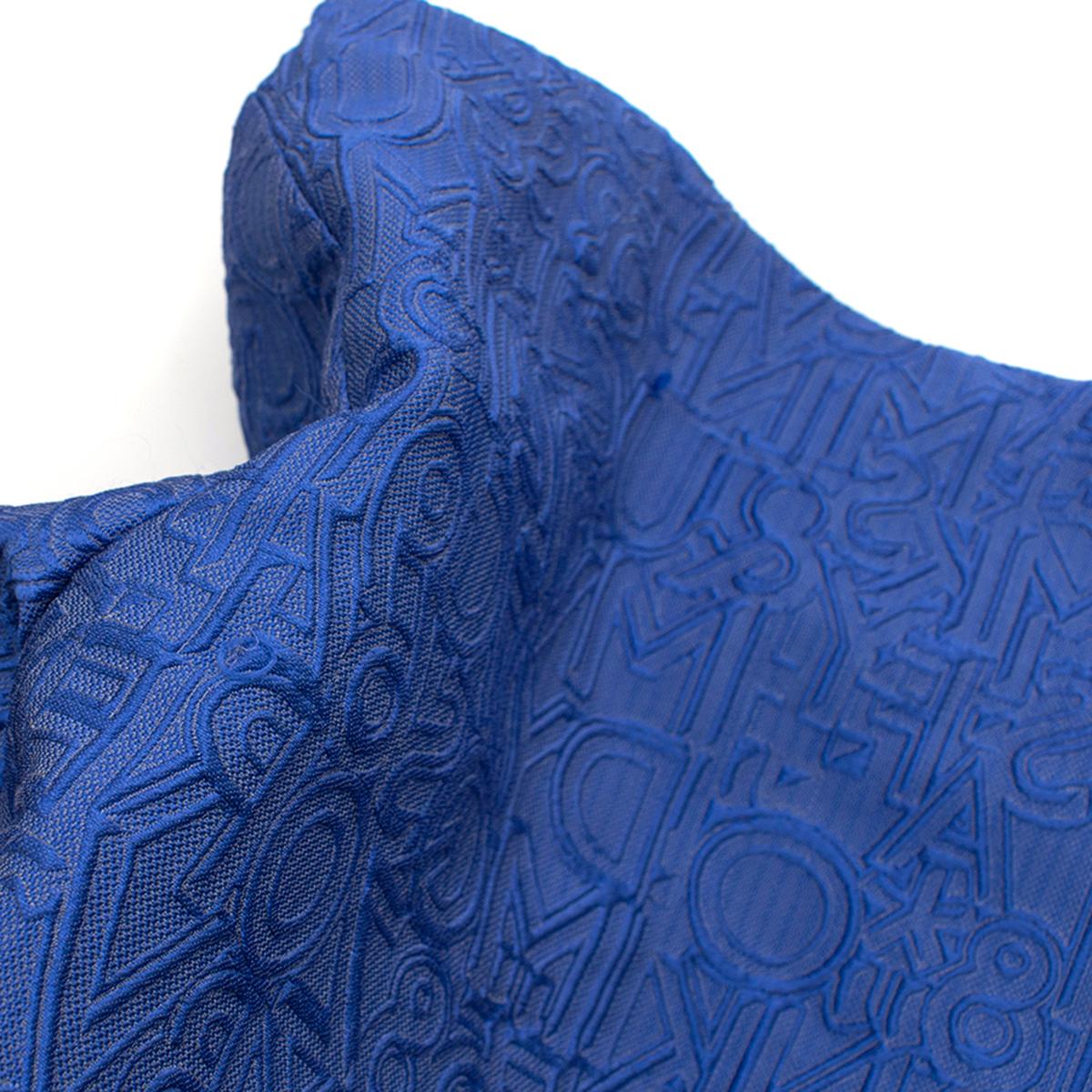 Mary Katrantzou Blue Brocade Twill Coat estimated size S-M For Sale 3