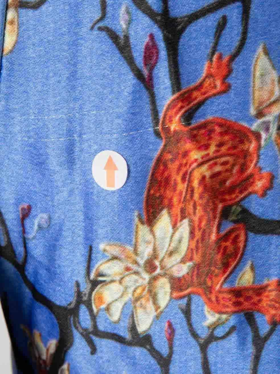 Mary Katrantzou Blue Floral & Animal Print Dress Size S For Sale 1