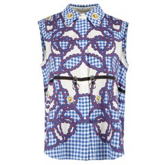 Mary Katrantzou, chemise sans manches bleu vichy, taille L