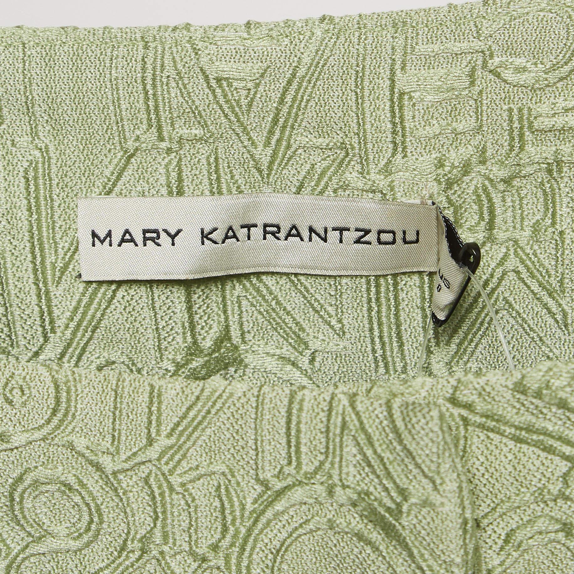 Women's Mary Katrantzou Blue/Green Colorblock Jacquard Safari Shorts M For Sale