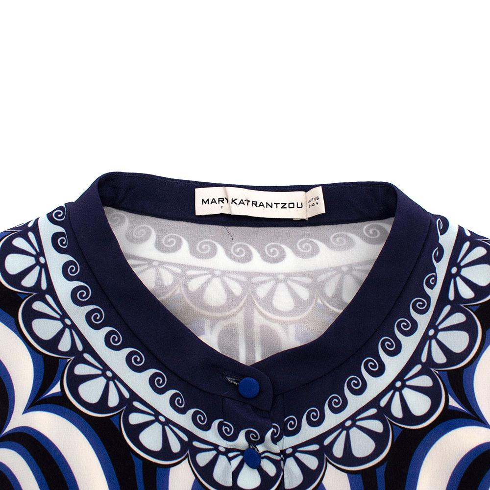 Women's or Men's Mary Katrantzou Blue Printed Silk Dress US4