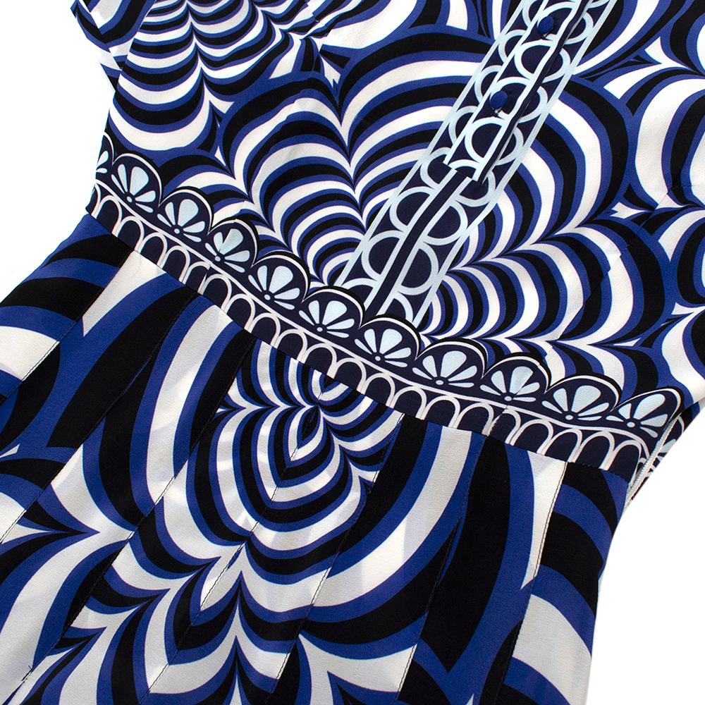 Mary Katrantzou Blue Printed Silk Dress US4 1