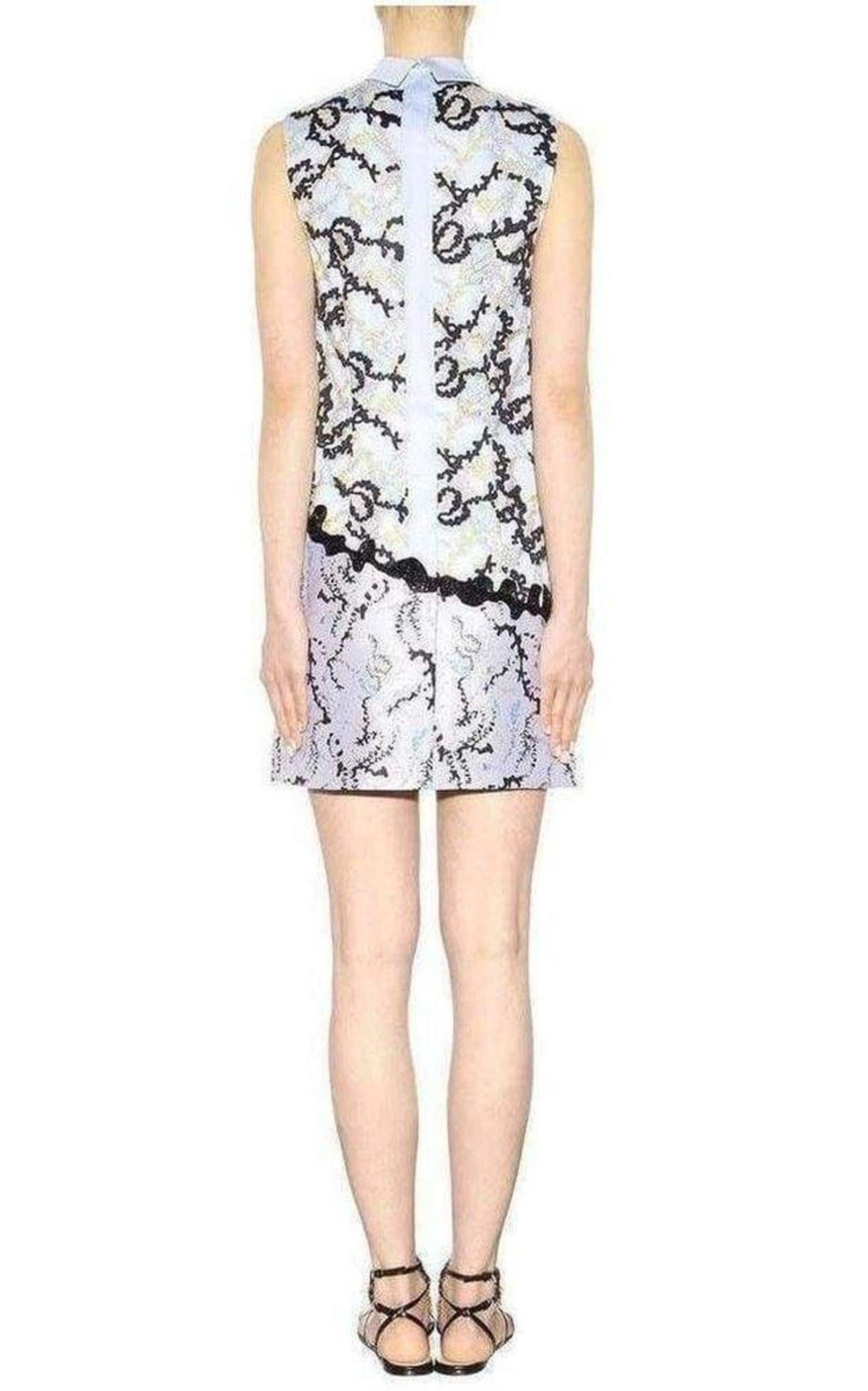 Gray Mary Katrantzou Conquer Print Silk Shirt Dress UK 8 / US 4 For Sale