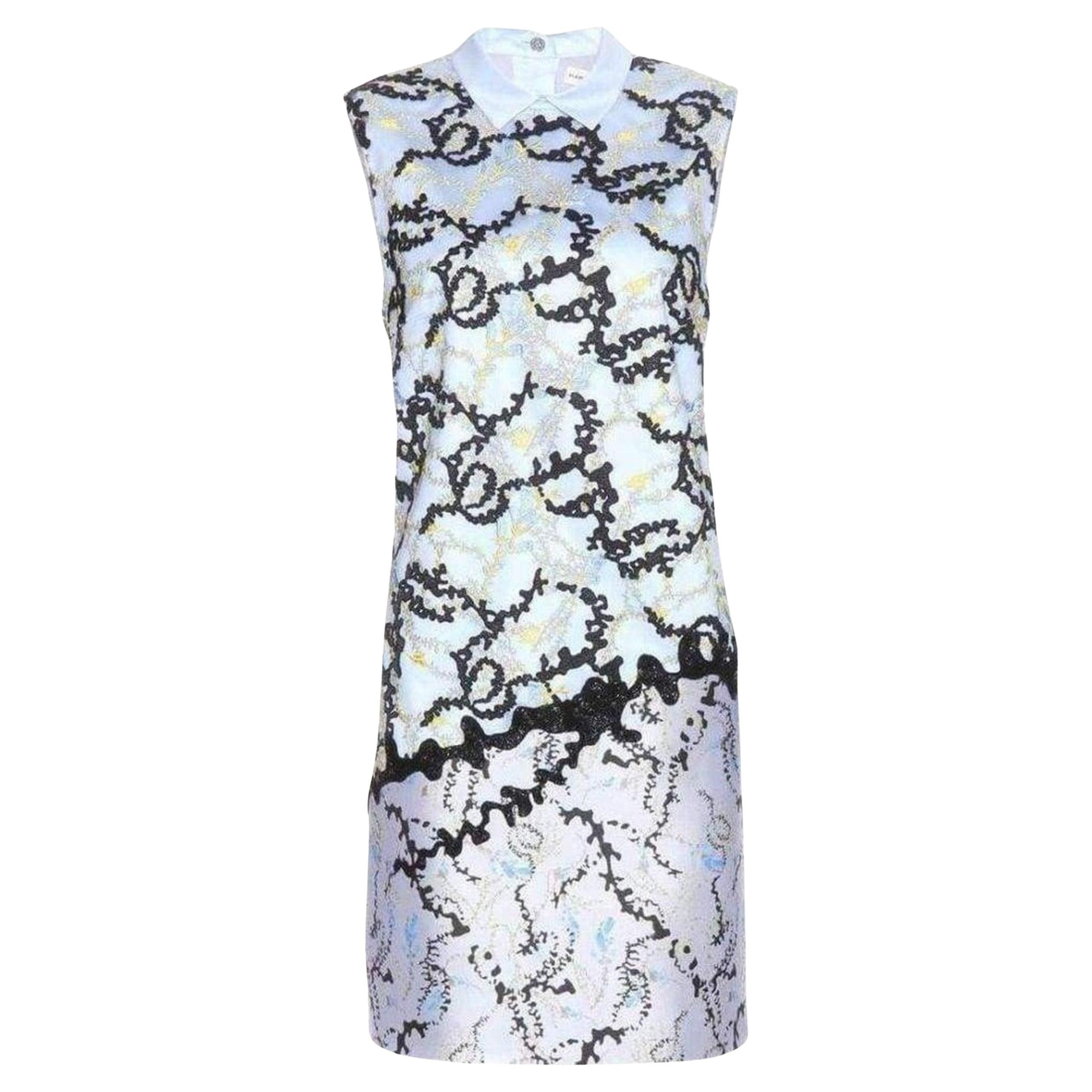 Mary Katrantzou Conquer Print Silk Shirt Dress UK 8 / US 4 For Sale