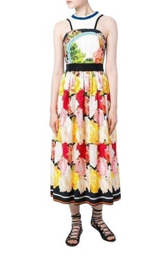 Mary Katrantzou Cotton Blend  Printed Dress UK 14 / US 10