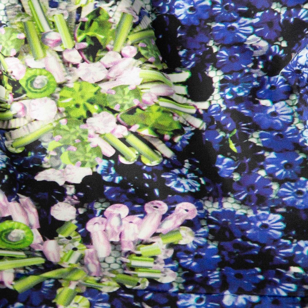 Gris Mary Katrantzou Mini robe à imprimé floral et cristal Taille S en vente
