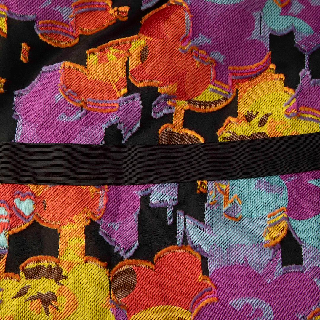 Marron Mary Katrantzou - Robe midi à volants en imprimé floral Taille XL en vente