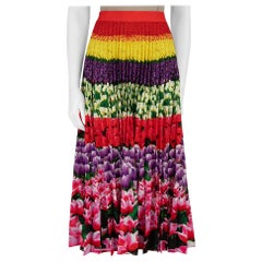 Mary Katrantzou - Gonna midi a pieghe con stampa floreale Taglia XL