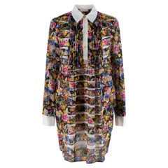 Mary Katrantzou Floral with White Collar Cotton Dress - Us size 10