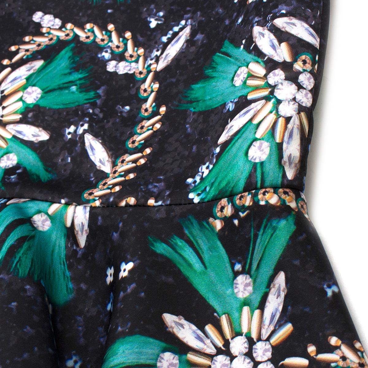 Mary Katrantzou Genero flared jewel-print satin skirt UK 10 2