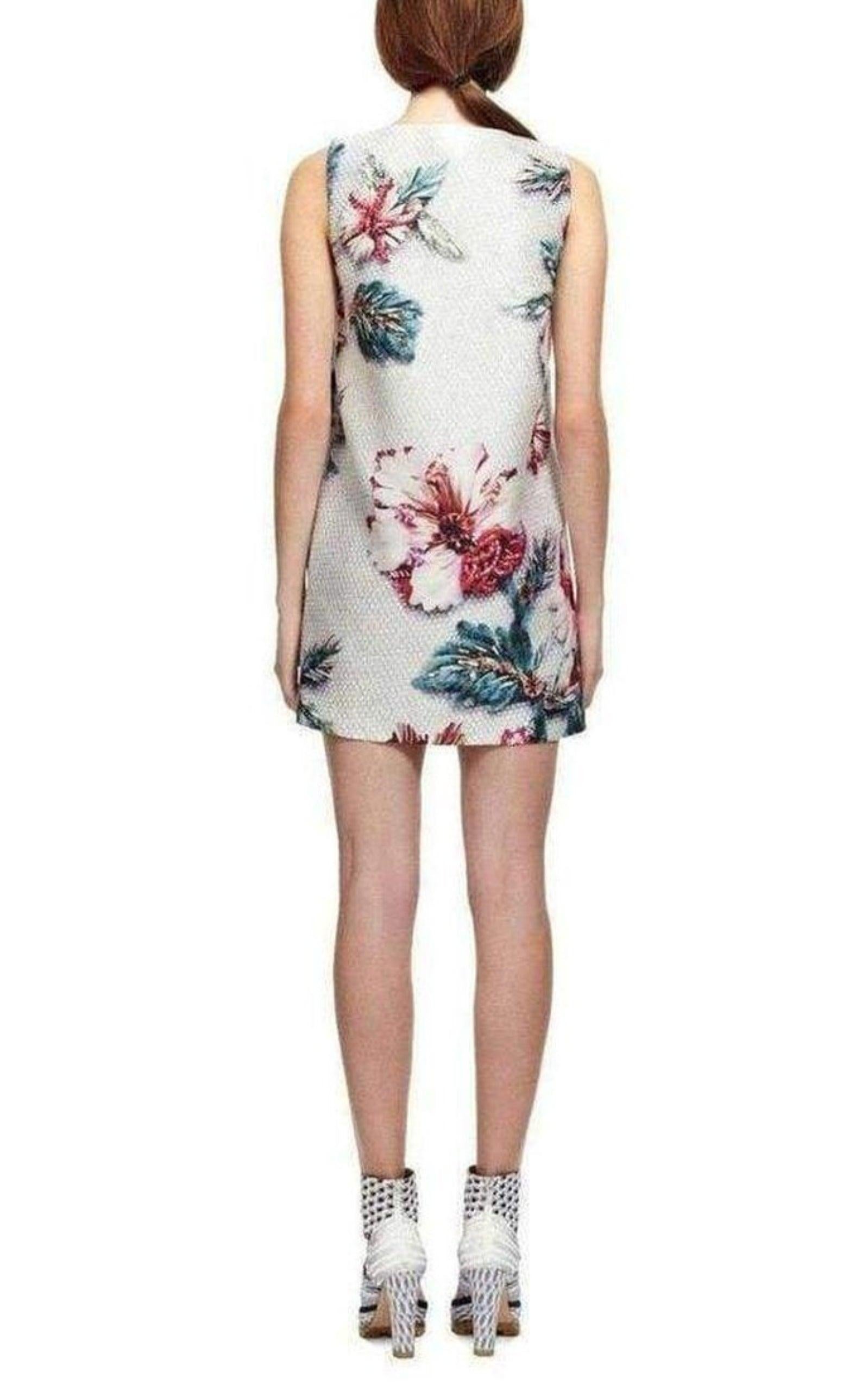 Mary Katrantzou Goldie Floral Print Dress UK 8 / US 4 In New Condition For Sale In Brossard, QC