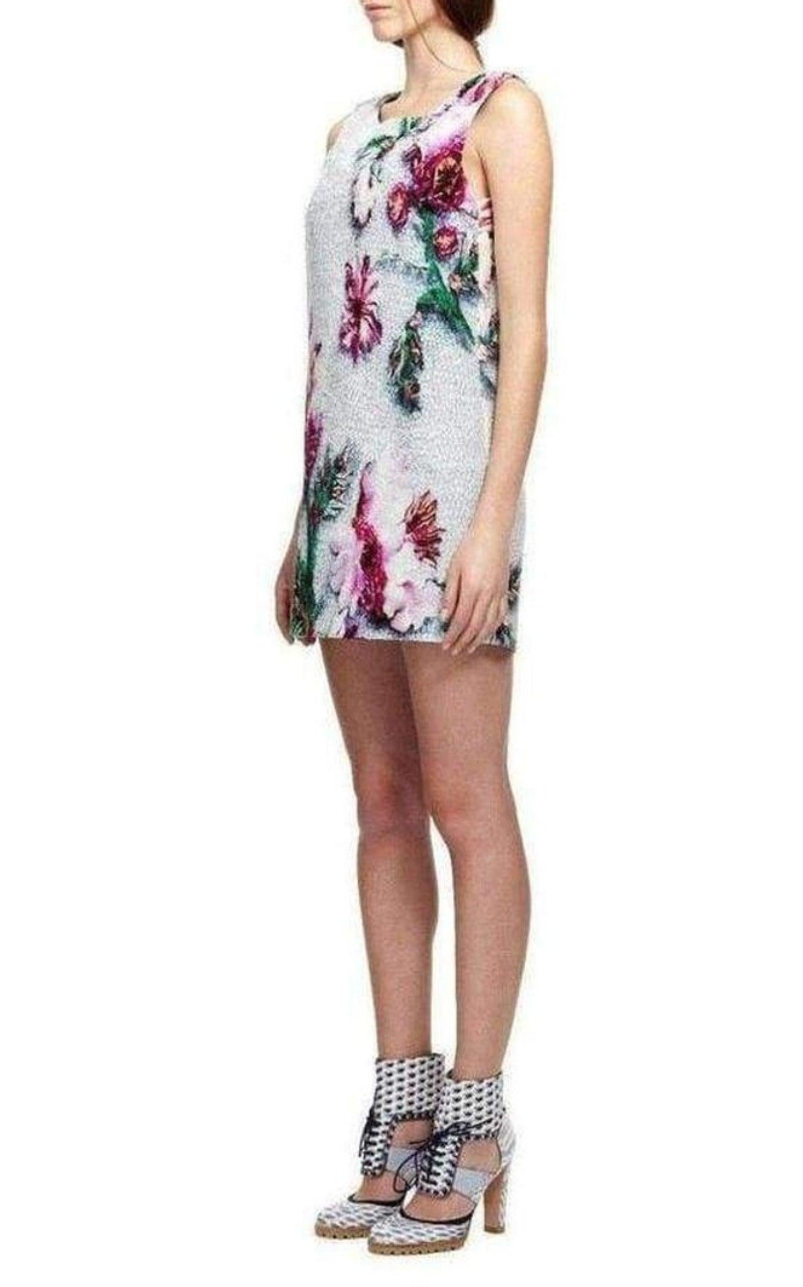 Women's Mary Katrantzou Goldie Floral Print Dress UK 8 / US 4 For Sale