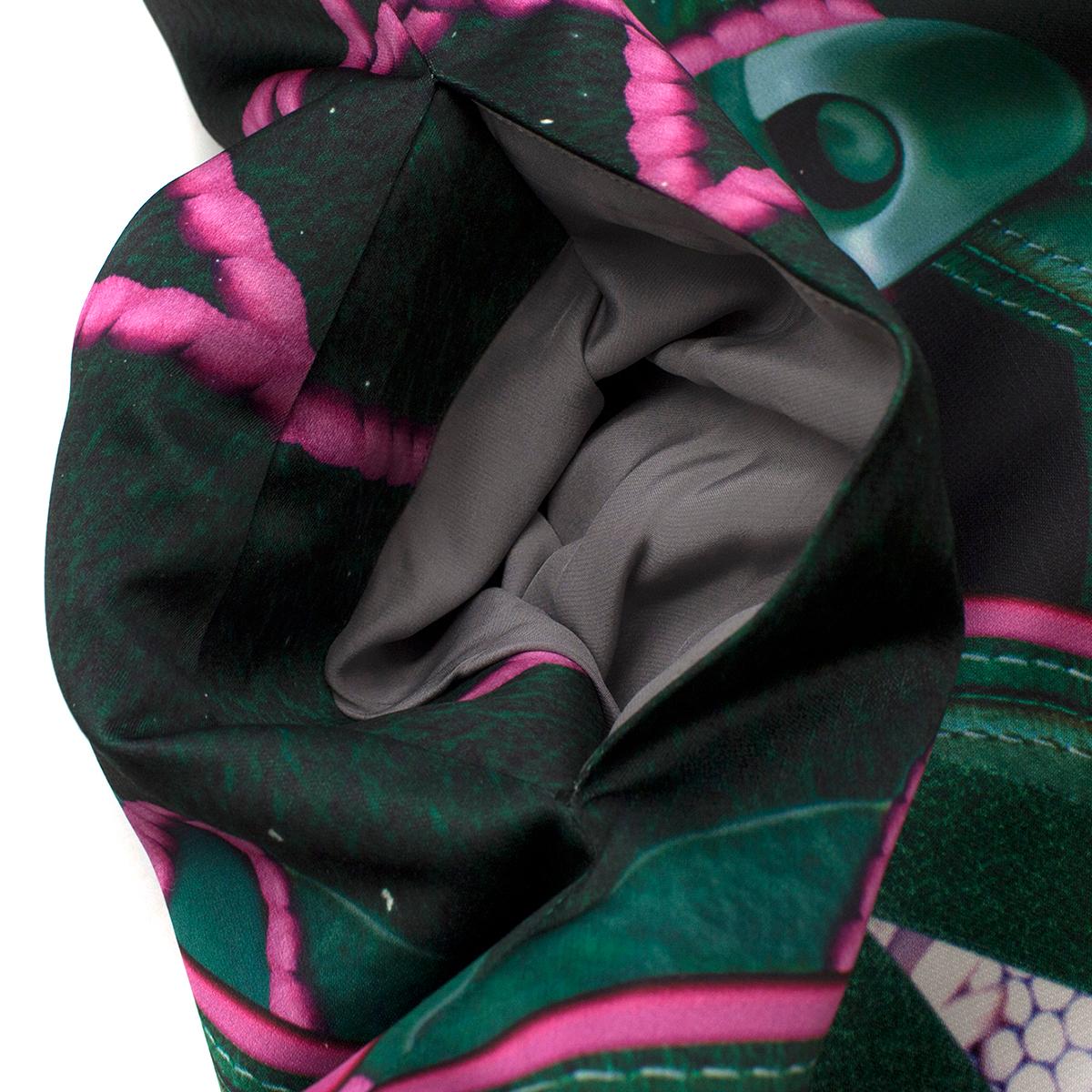 Mary Katrantzou Green Abstract-Patterned Silk-Blend Coat  8 4