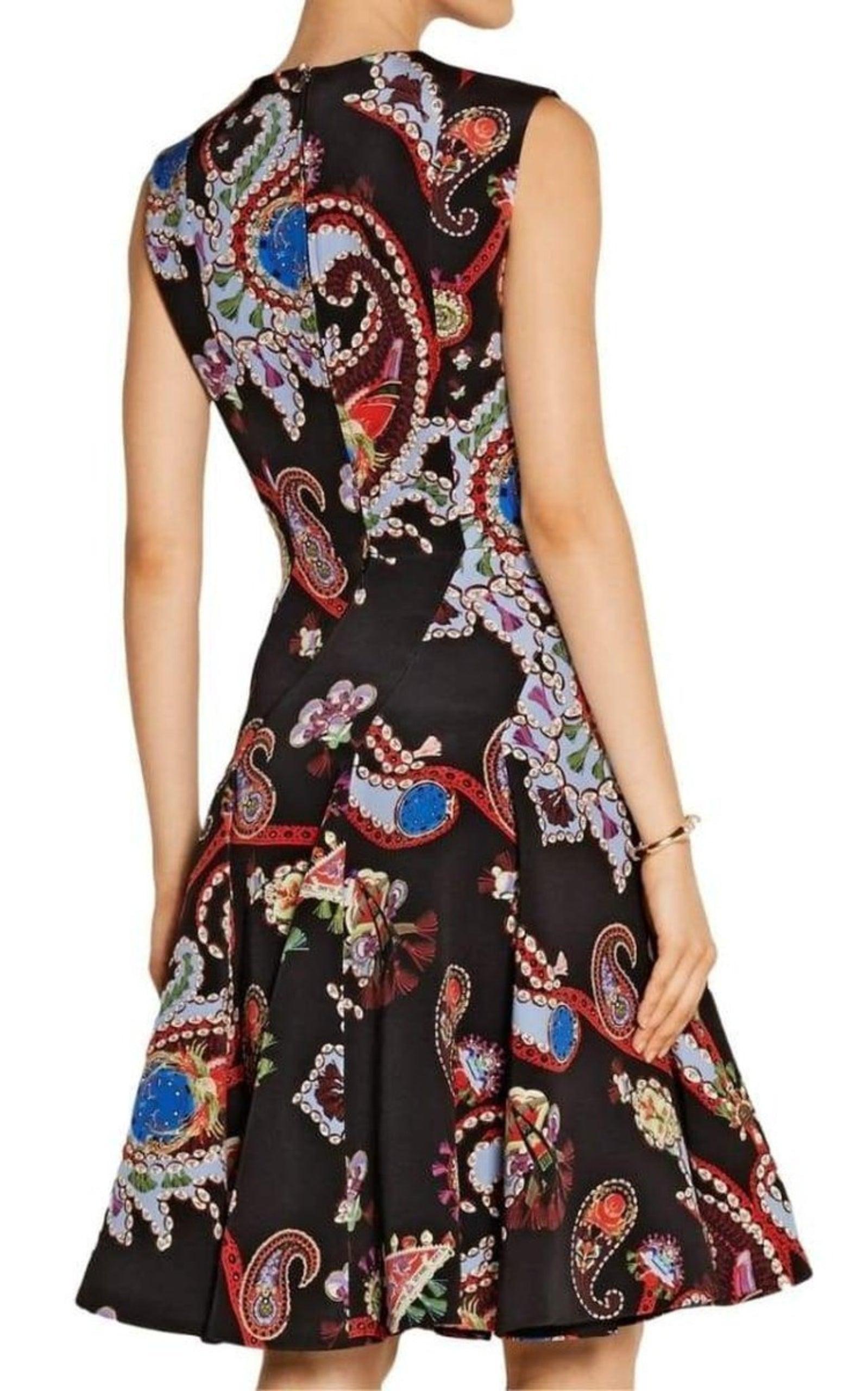 Mary Katrantzou Masson Printed Silk-Satin Dress UK 10 / US 6 In New Condition For Sale In Brossard, QC