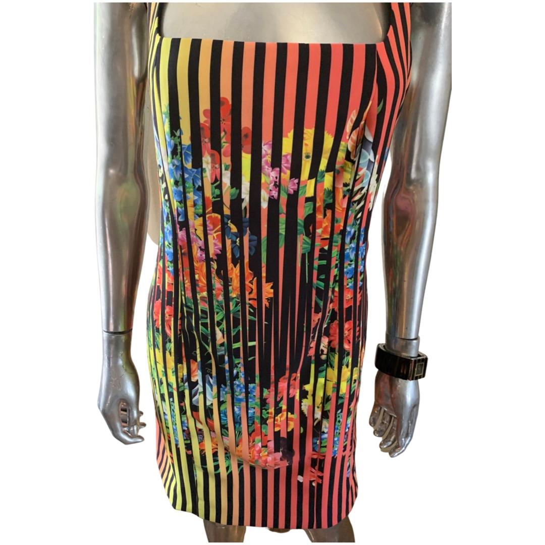 Women's Mary Katrantzou Modern Floral Computerized Sleeveless Summer Dress, UK Size 10 For Sale