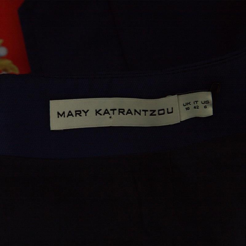 Women's Mary Katrantzou Multicolor Printed Kalion Double Satin Mini Skirt M