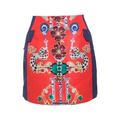 Mary Katrantzou Multicolor Printed Kalion Double Satin Mini Skirt M