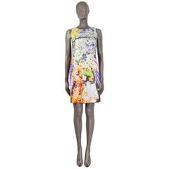 MARY KATRANTZOU multicolor viscose FLORAL PRINTED SLEEVELESS SHIFT Dress 10 S