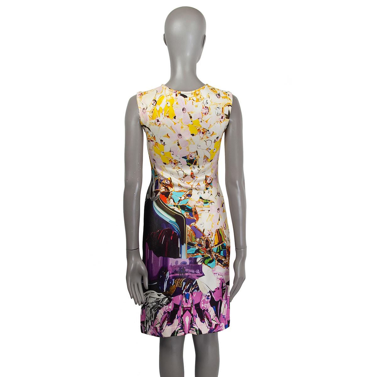 Women's MARY KATRANTZOU multicolor viscose PRINTED JERSEY SLEEVELESS BODYCON Dress S For Sale