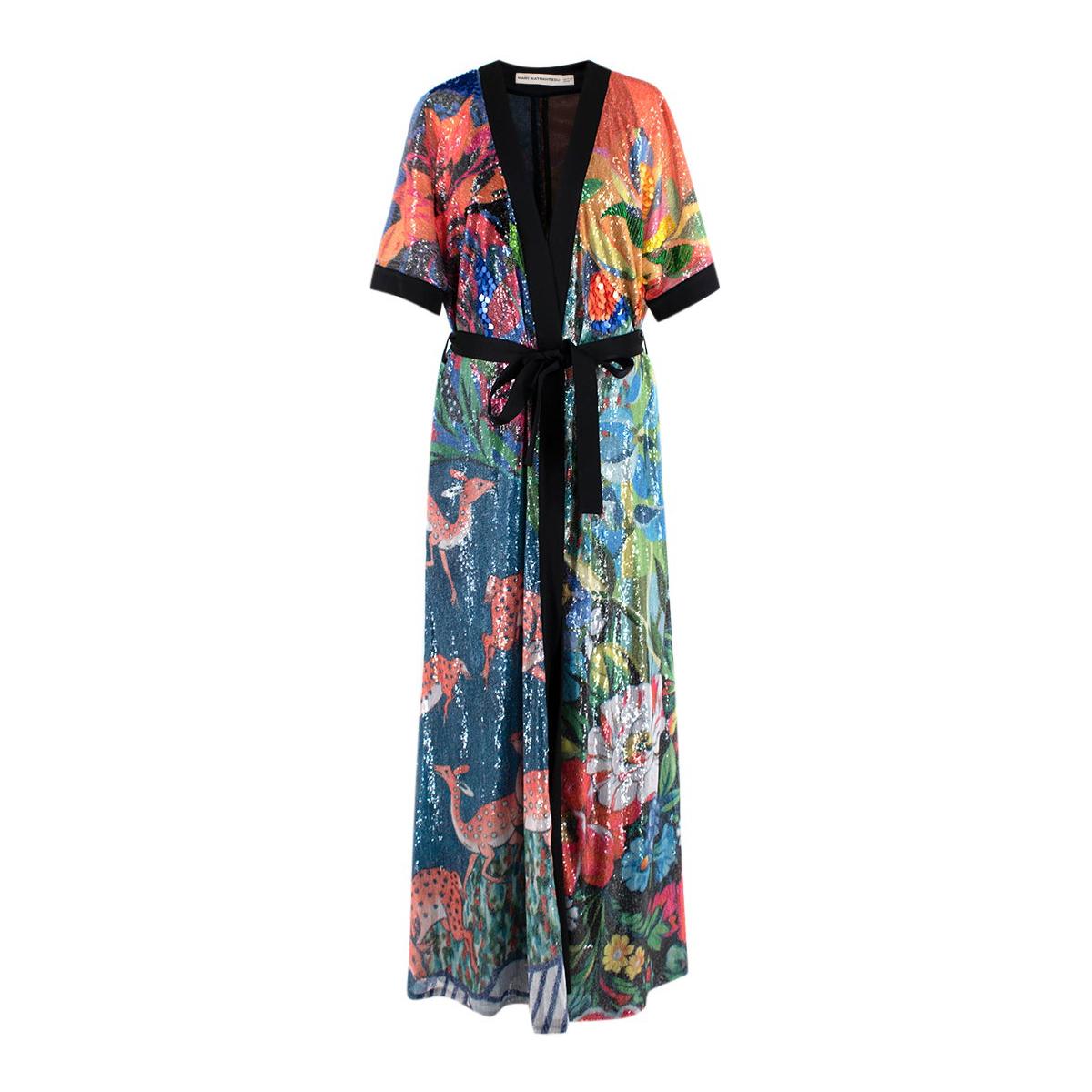 Mary Katrantzou Natalia Floral Sequin Embellished Crepe Dress - Us size 6 For Sale
