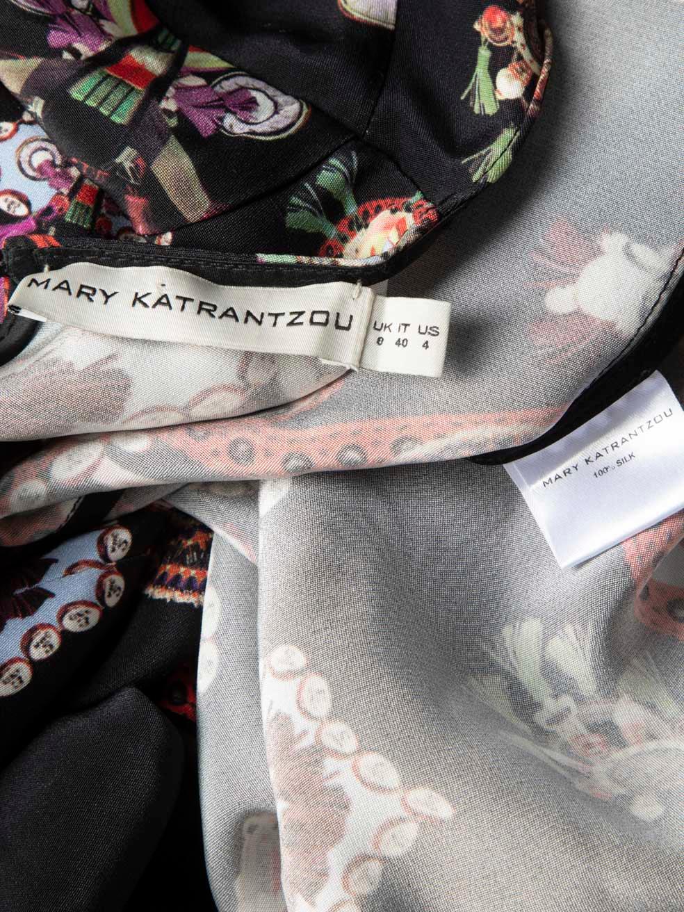 Mary Katrantzou Paisley Print Long Sleeve Dress Size S For Sale 4