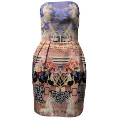 Mary Katrantzou Peony Porcelain Horse Print Strapless Dress, US Size 6