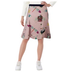 Mary Katrantzou Pink Abstract Knee Length Skirt Size S
